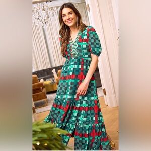 NWT! Sheridan French Margot Dress in Holiday Tartan Size Small